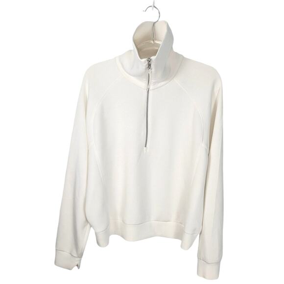 Spanx Air Essentials Half Zip Sweatshirt Top in Powder Plus Size 1X - Picture 2 of 7